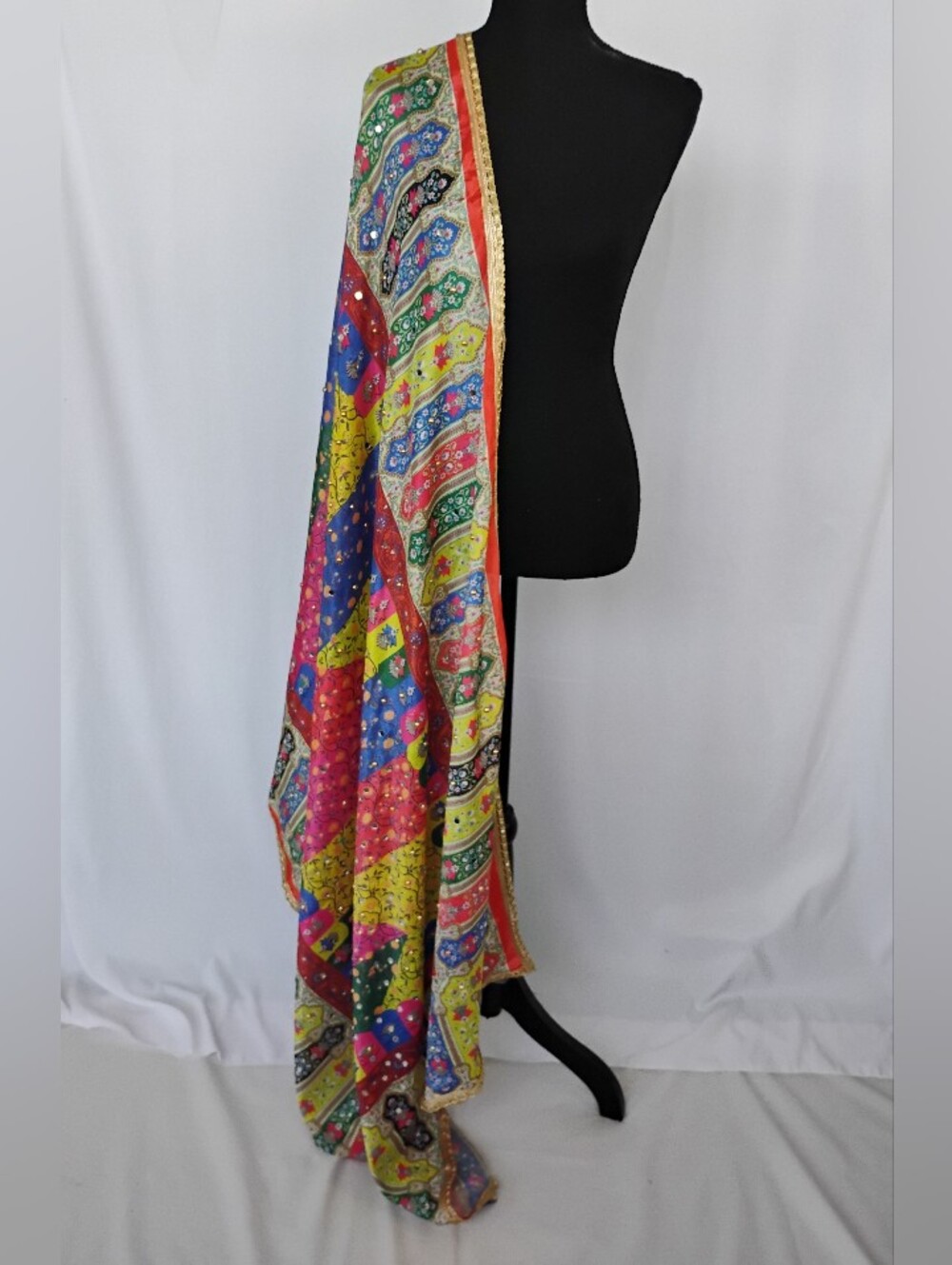 Chinnon multicolored mirror Pakistani dupatta